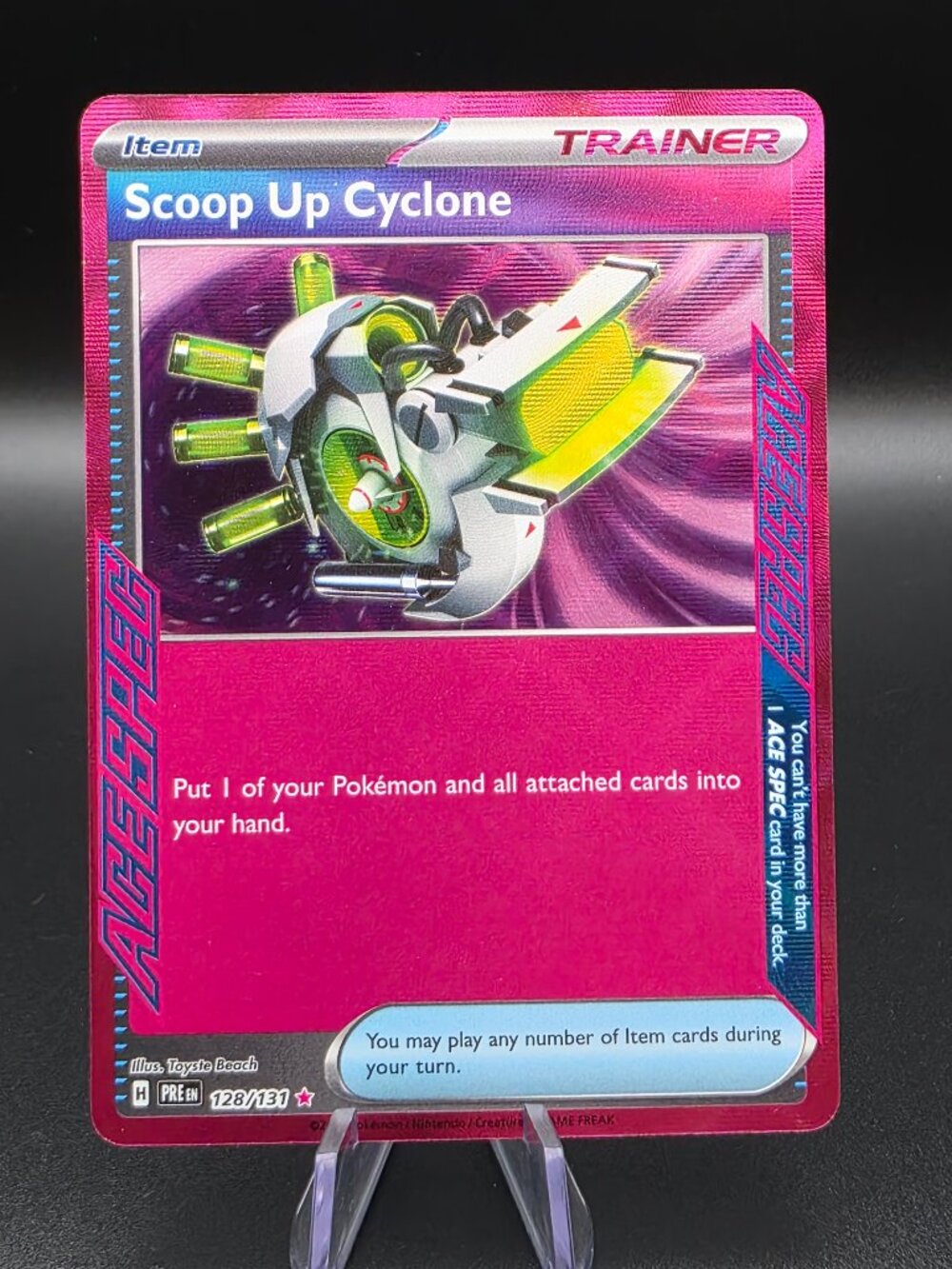 SCOOP UP CYCLONE 128/131 ACE SPEC PRISMATIC EVOLUTIONS POKEMON HOLO NEAR MINT